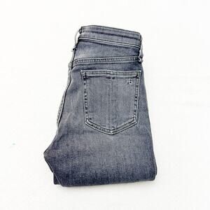 Rag & Bone Nina High-Rise Ankle Skinny Raw Hem Gray Denim Skinny Jeans Size 24